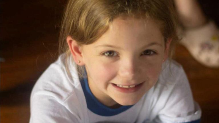Sarah Marsh, 8, zemřela při bleskových povodních v táboře Mystic v Texasu. Pic: Rodinný leták
