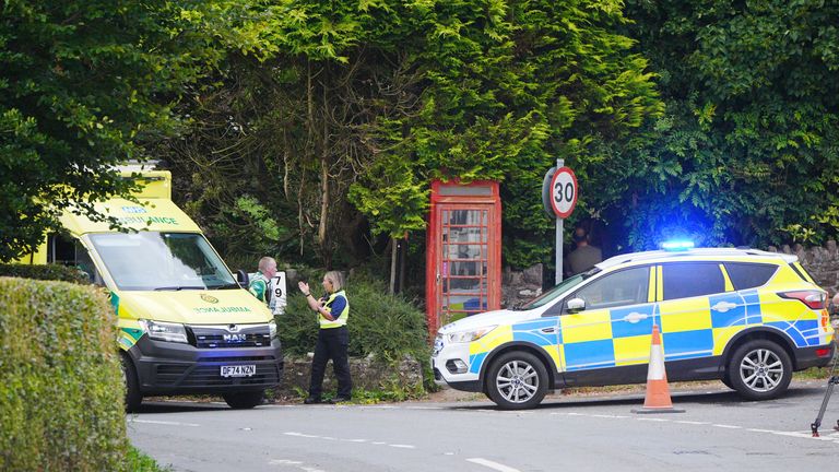 Pohotovostní služby poblíž scény v Minehead