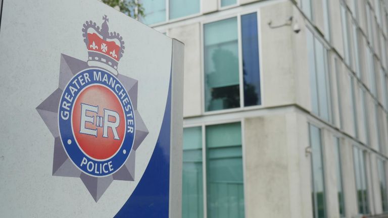 Větší Manchesterská policie Bulding and Logo