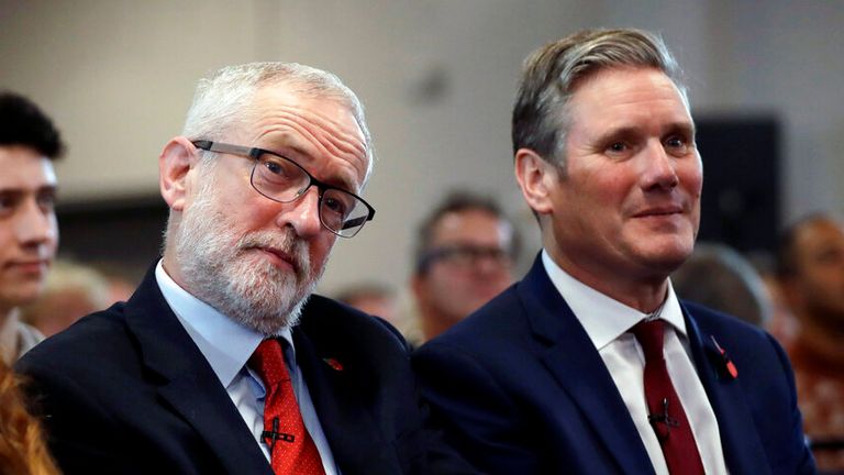 Jeremy Corbyn, vlevo, s Keir Starmer v roce 2019. Obrázek: AP