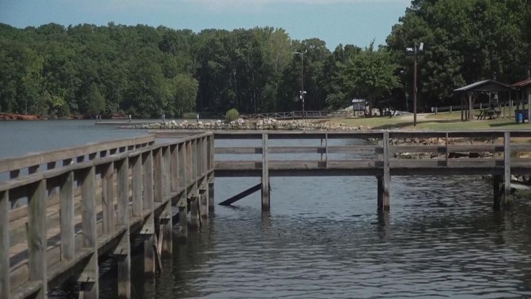 Lake Murray, Jižní Karolína, kde Jaysen Carr, 12, zemřel po infekci Amoeba na konzumaci mozku