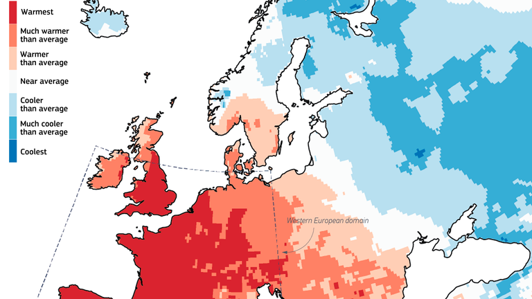 Červen 2025 byl nejteplejší červen v záznamu. Obrázek: Evropská unie, údaje o službách změn v Copernicus Sentinel-Climate