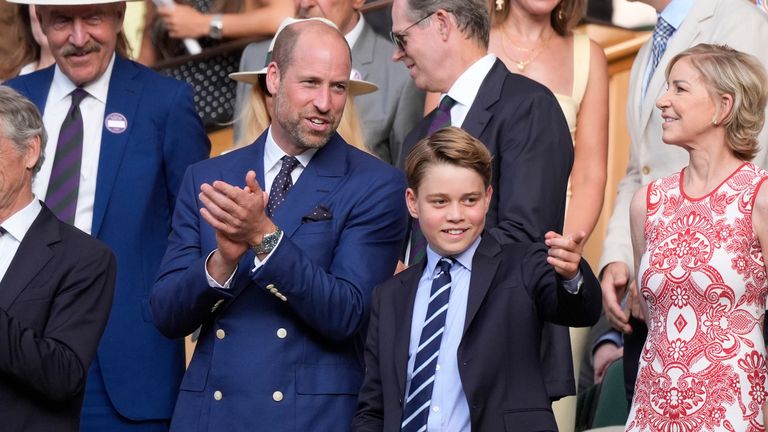 Princ z Walesu a princ George v královské krabici během mistrovství Wimbledonu v roce 2025. Pic: Pa