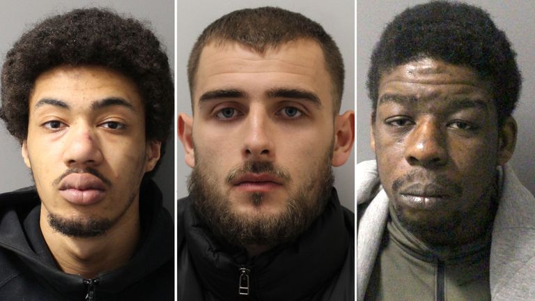 Xavier Poponne, Lorik Lupqi a Abel Chunda.  Pic: Met Police