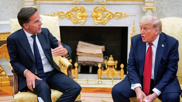 Generální tajemník Trump a NATO Mark Rutte v Bílém domě v červenci. Pic: Reuters