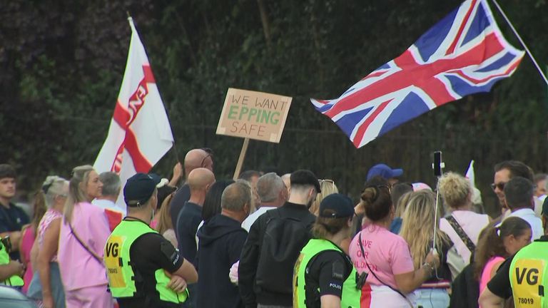 Skupina v Epping, Essex, kde došlo