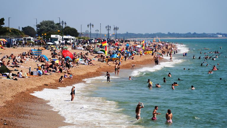Tento týden na pobřeží v Southsea, Hampshire. Pic: Pa