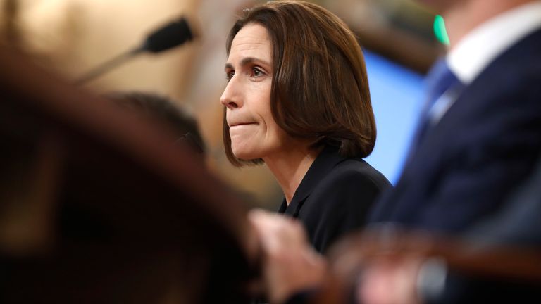 Bývalý Bílý dům Aide Fiona Hill na kopci Capitol v roce 2019. Obrázek: AP