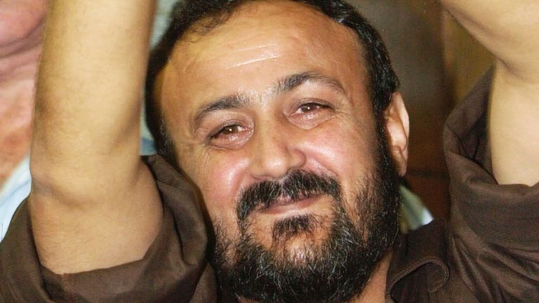 Marwan Barghouti během svého procesu vraždy v roce 2002. File Pic: AP