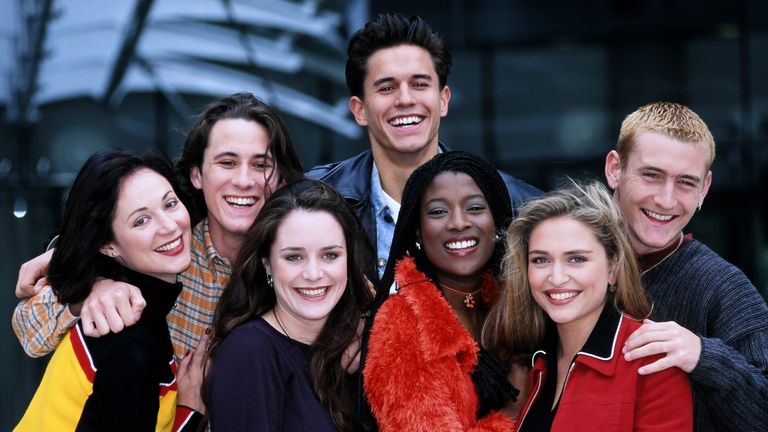 Hollyoaks obsazení v roce 1995. Obrázek: Shutterstock
