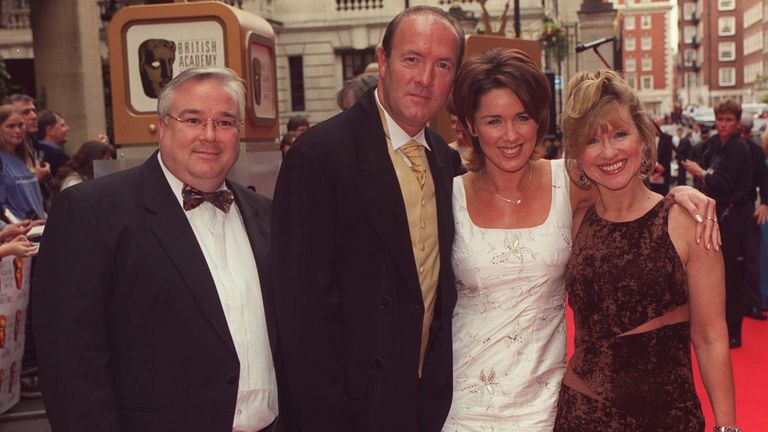 Originální hvězdy Brookside v BAFTA - L: R: Michael Starke, Dean Sullivan, Claire Sweeney a Sue Jenkins. Pic: Pa