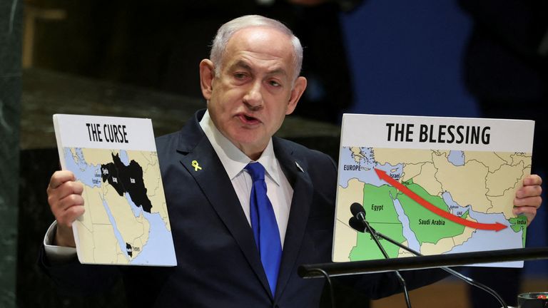 Stovky diplomatů odešly, když izraelský vůdce Benjamin Netanyahu začal mluvit na Valném shromáždění v roce 2024. Obrázek: Reuters