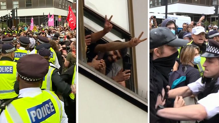 Azyl hledač protest hotel Barbican Islington
