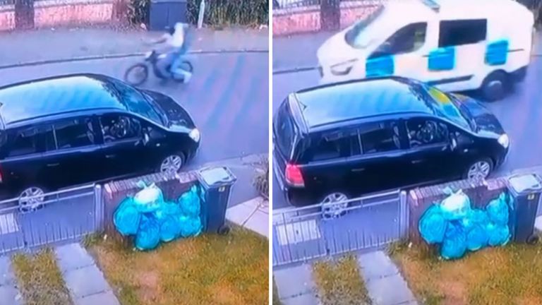 CCTV zachytil policejní dodávku, která se zdála, že sleduje teenagery minuty před pádem