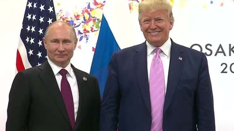 Vladimir Putin a Donald Trump v Osace v roce 2019