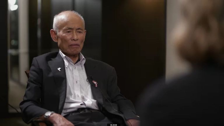 Hirošima Survivor Toshiyuki Mimak, 83, hovoří o Sky News