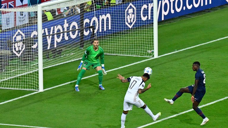 Tottenhamův Cristian Romero vstřelí druhý gól jeho strany. Pic: Ap