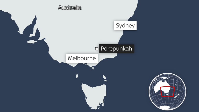 Porepunkah se nachází 200 mil severovýchodně od Melbourne v Austrálii.