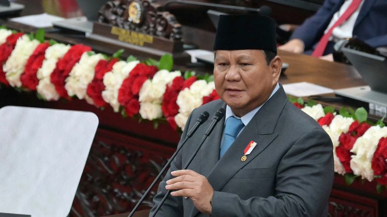 Indonéský prezident Prabowo Subianto. Pic: Ap