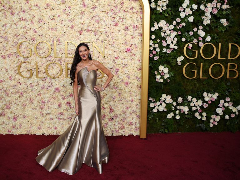 Demi Moore na zlatých glóbuch 2025. Pic: Reuters