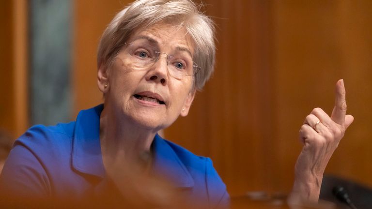Senátorka Elizabeth Warren hovoří na slyšení. Pic: Ap