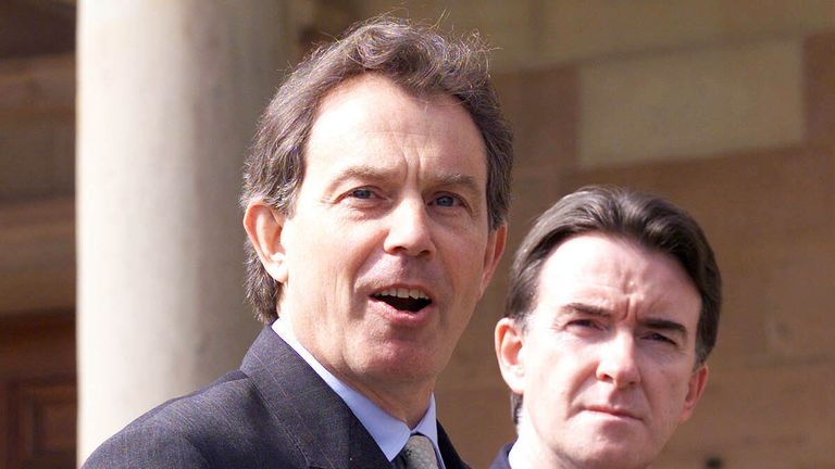 Tony Blair a Lord Mandelson v roce 2000. Obrázek: Paul Faith/PA