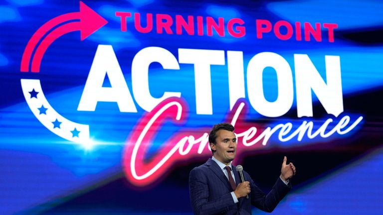 Spoluzakladatel TPUSA Charlie Kirk na konferenci TPUSA v Palm Beach v roce 2023. Obrázek: AP