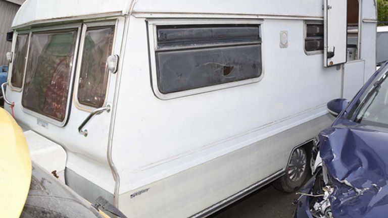 Gunarův karavan byl jedním z míst, kterou tři muži vzali oběť. Pic: PA/CPS