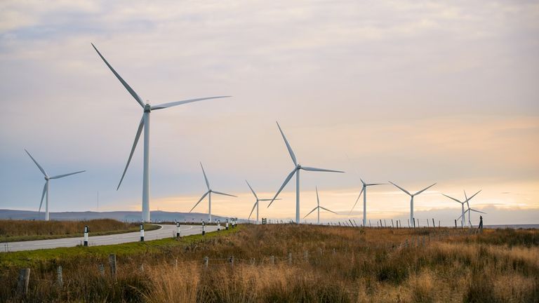 Prezident uvedl, že obnovitelná energie probíhala britskou krajinu. Obrázek: Istock