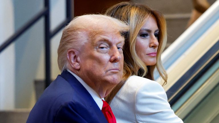 Donald a Melania Trump dorazí na OSN. Pic: Reuters