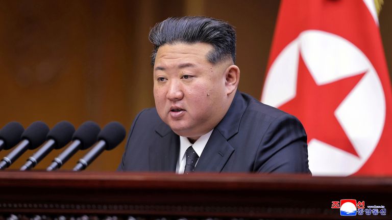 Pan Kim o víkendu hovořil na shromáždění Nejvyššího lidu. Pic: Ap