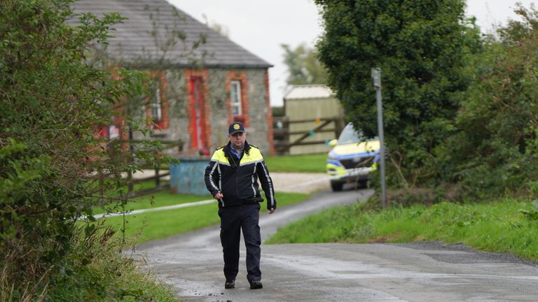 Policie na scéně v Drumgowně, Co Louth. Pic: Pa