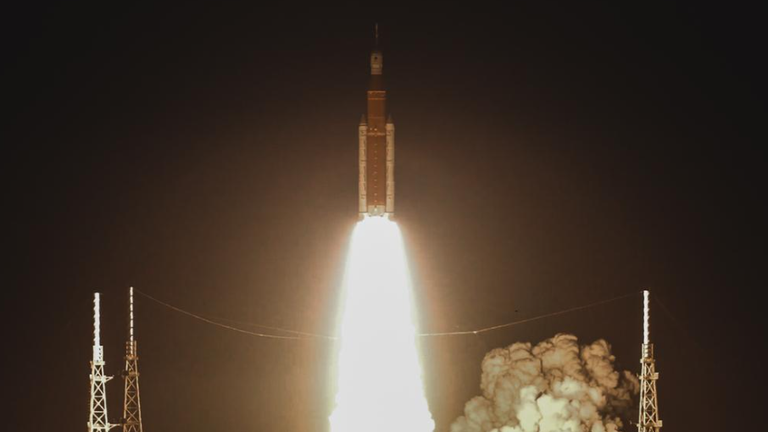 Zahájení Artemis v listopadu 2022. Obrázek: NASA 