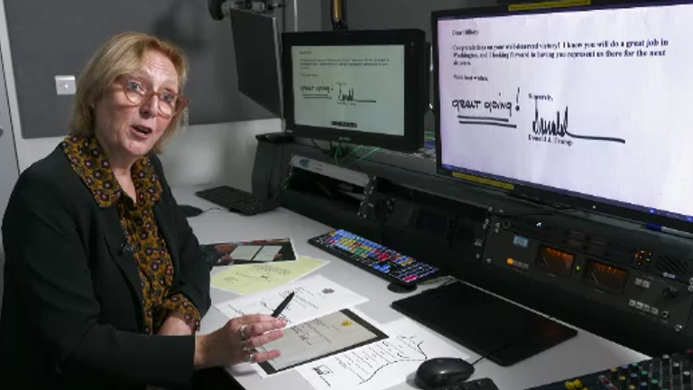 Emma Bache uvedla, že je „téměř nemožné“ vytvořit podpis prezidenta Trumpa