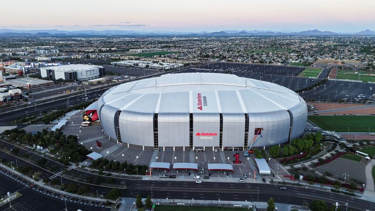 Letecký pohled na stadion State Farm Stadium v ​​Arizoně. Pic: Reuters