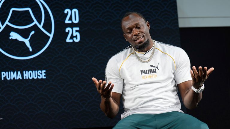 Bolt na tiskové konferenci v Tokiu. Pic: Ap
