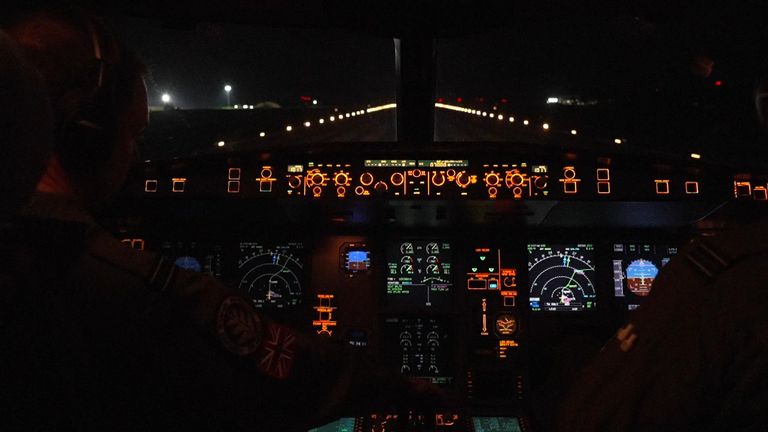 Pohled z kokpitu tankeru RAF voyager