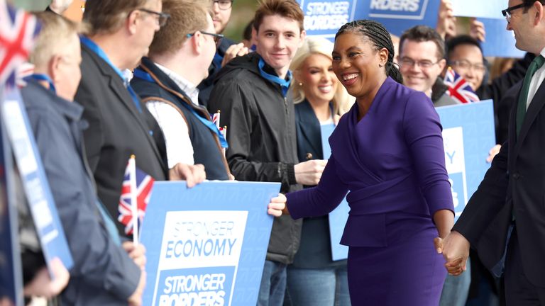 Kemi Badenoch přijel v sobotu na konferenci konzervativní strany. Pic: Pa