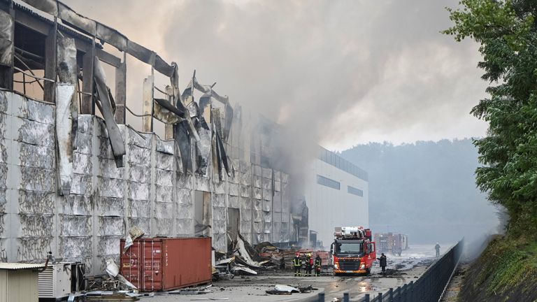 Průmyslový park v LVIV byl zapálen. Pic: Reuters
