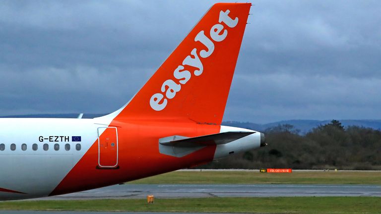 Letadlo EasyJet na letišti v Manchesteru. Soubor pic: PA