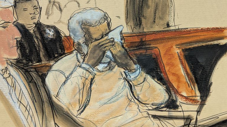 Sean Diddy Combs se zhroutil a během trestního slyšení volal v jednom bodě. Pic: AP/ Elizabeth Williams